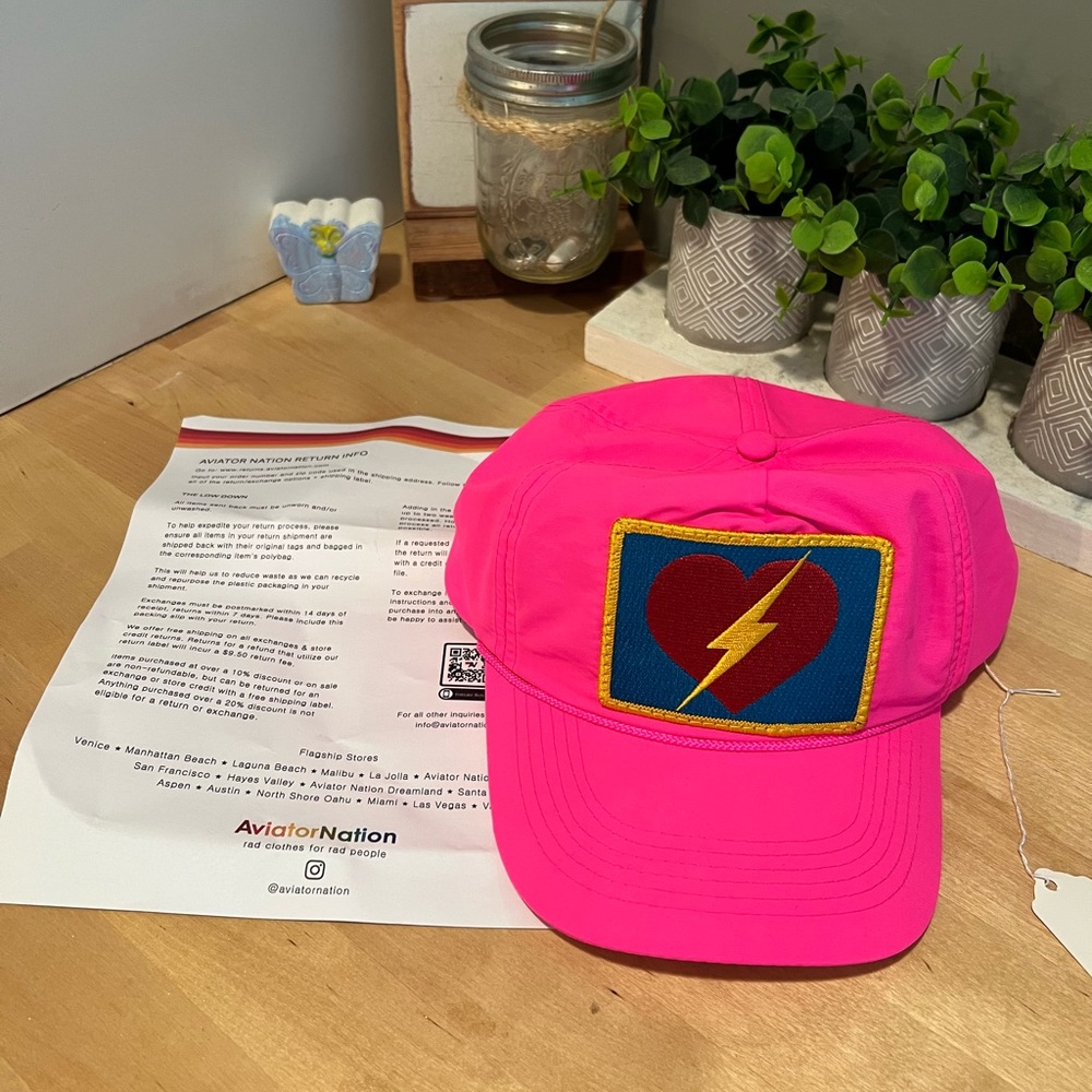 Aviator Nation Bolt Heart Vintage Nylon Trucker Hat
